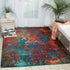 2' X 4' Atlantic Abstract Power Loom Non Skid Area Rug